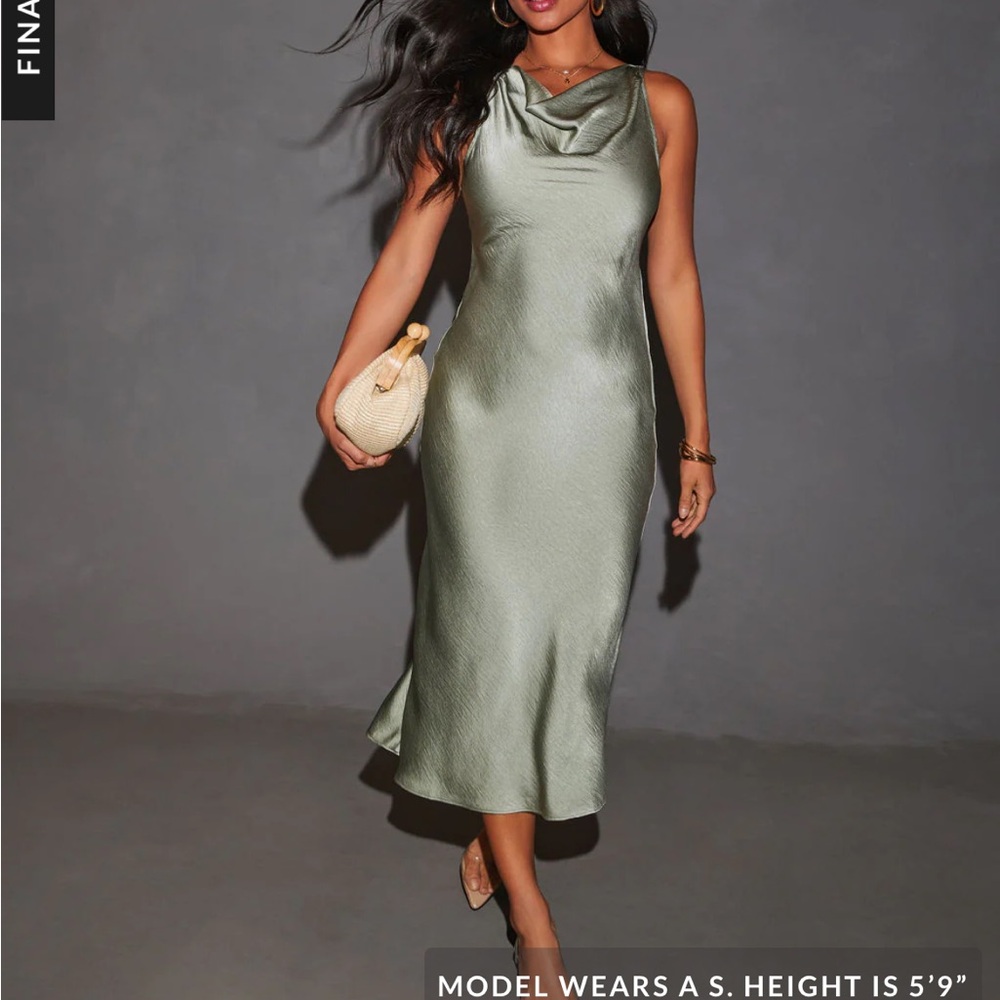 Vici cowl neck dress, green 💚